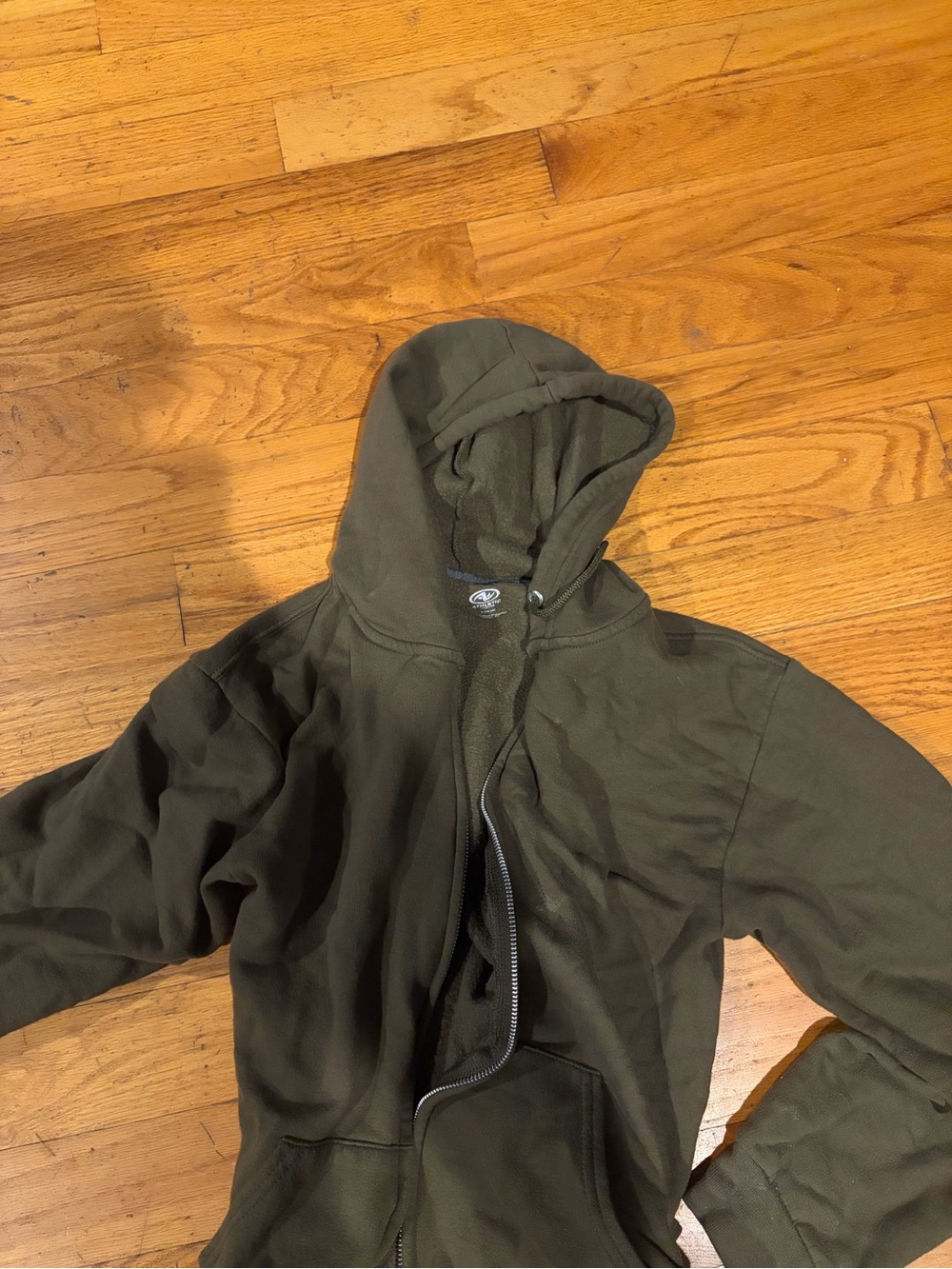 Athletic Works Olive Hooded Windbreaker Jacket
